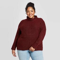 Women's Plus Size Mock Turtleneck Pullover Sweater - Universal Thread™
