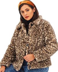 Leopard Print Short Fur Coat