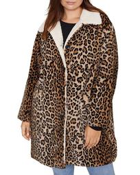Sierra Leopard-Print Faux-Fur Coat