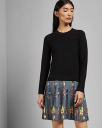 Oracle pleat skirt knit dress