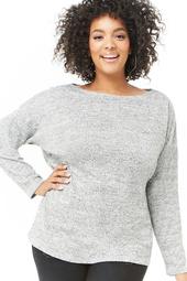 Plus Size Marled Knit Top