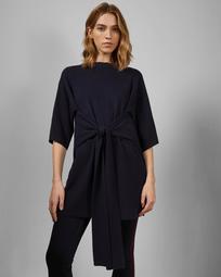 Tie front knitted tunic