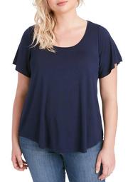 Plus Size Nina Flutter Sleeve T-Shirt