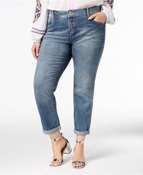INC Plus Size Tummy Control Zenith Boyfriend Jeans, Created for Macy's