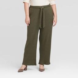 Women's Plus Size Mid-Rise Cozy Rib Lounge Pants - Who What Wear™