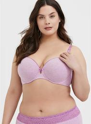 Heathered Light Lavender Cotton 360° Back Smoothing™ Lightly Lined T-Shirt Bra