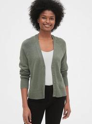 V-Neck Button-Front Cardigan Sweater