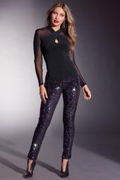 Iridescent Sequin Ankle Jean