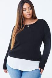 Plus Size Ribbed Combo Top