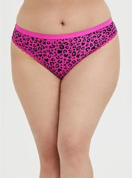 Super Soft Hot Pink Heart Leopard Microfiber Thong Panty