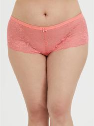 Coral Lace Cheeky Panty