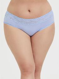 Periwinkle Blue Wide Lace Shine Hipster Panty