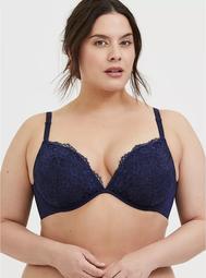 Navy Lace 360° Back Smoothing™ Lightly Lined Plunge Bra