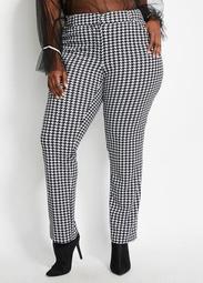 Houndstooth Straight-Leg Pant