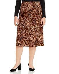 Lyndon Bias-Cut Leopard Print Skirt