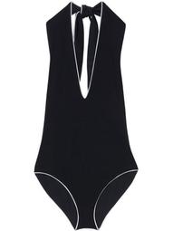 Piping Detail Halterneck Swimsuit