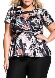Plus Size Midnight Floral Top