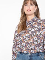 Printed Flare Sleeve Blouse