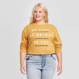 Women's Be Kind Be Right Be You Long Sleeve T-Shirt - Zoe+Liv (Juniors') - Yellow 