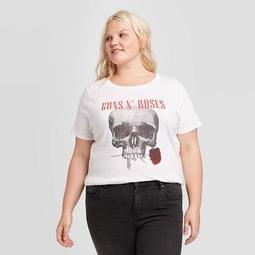 Women's Guns N' Roses Plus Size Short Sleeve T-Shirt (Juniors') - White