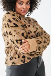 Plus Size Leopard Print Sweater