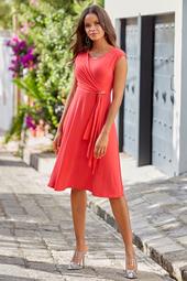 Sleeveless Crew-Neck Fit-And-Flare Dress