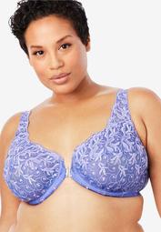 Embroidered Front-Close Underwire Bra by Amoureuse®