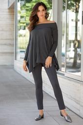 Relaxed Fold Over Tunic Sweater