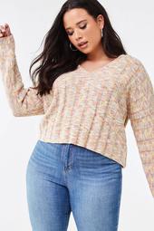 Plus Size Marled High-Low Sweater