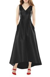 High/Low Sateen Twill Gown