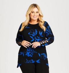 Floral Studded Caged Sleeve Tunic