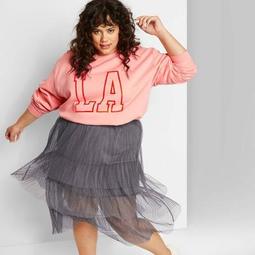Women's Plus Size Oversized Crewneck Sweatshirt - LA Graphic - Wild Fable™ Pink
