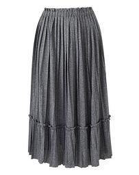 Pleated Ruffle Trim Skirt