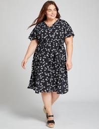 Floral Crossover Fit & Flare Dress