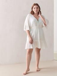 Cover-Up Dress with Back Neck Tie - Addition Elle