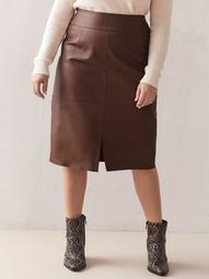 Genuine Leather Pencil Skirt - Addition Elle