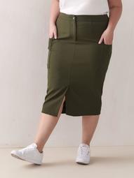 Utility Pencil Skirt with Wide Pockets - Addition Elle