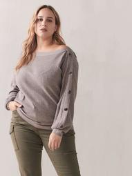 Asymmetrical Off-The-Shoulder Sweater - Addition Elle