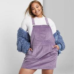 Women's Plus Size Sleeveless Corduroy Mini Dress - Wild Fable™ Lavender