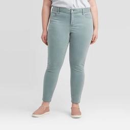 Women's Plus Size Mid-Rise Skinny Jeans - Ava & Viv™ Green 