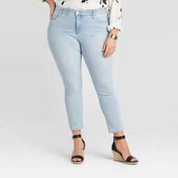 Women's Plus Size Skinny Jeans - Ava & Viv™ Light Wash