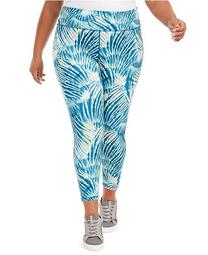 Plus Size Tropical Print Pull-On Leggings, Created For Macy's
