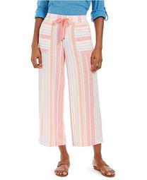 Plus Size Multi-Stripe Linen Pants, Created For Macy's