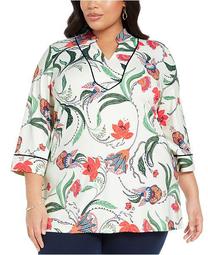 Plus Size Floral Print Tunic, Created For Macy's