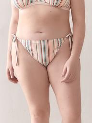 Side Tie Striped Bikini Bottom - Addition Elle