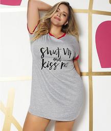 Plus Size Shut Up & Kiss Me Sleep Shirt
