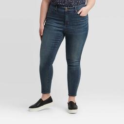 Women's Plus Size High-Rise Skinny Jeans - Universal Thread™ Dark Wash 