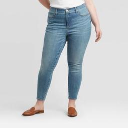 Women's Plus Size High-Rise Skinny Jeans - Universal Thread™ Medium Wash 