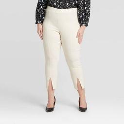 Women's Plus Size Mid-Rise Pull-On Split Front Skinny Pants - Who What Wear™