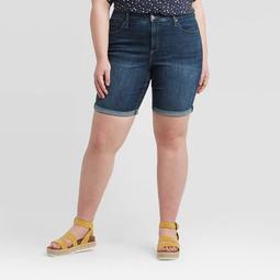 Women's Plus Size Mid-Rise Bermuda Jean Shorts - Universal Thread™